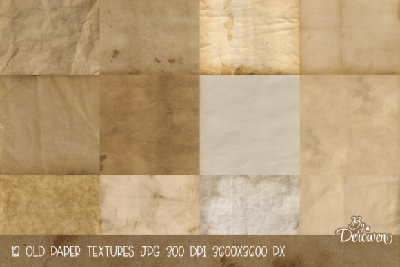 12 Old Paper Textures: Printable Paper for Authentic Crafts