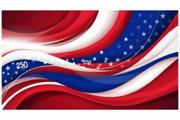 American Flag Design with Wavy Stripes: A Festive Twist on a Classic
