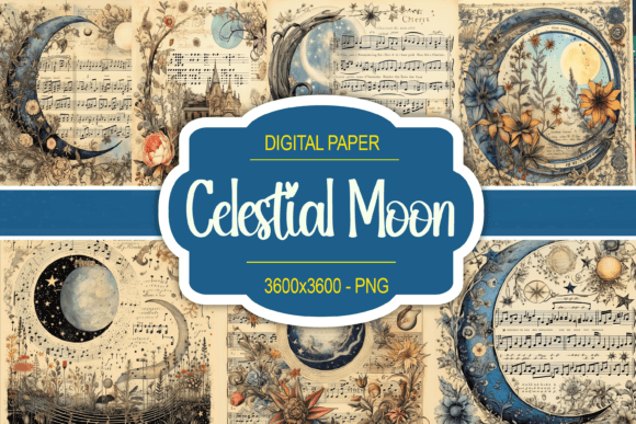 Celestial Moon Musical Notes: A Symphony of Digital Design