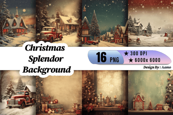Christmas Splendor Background: 16 Festive Designs