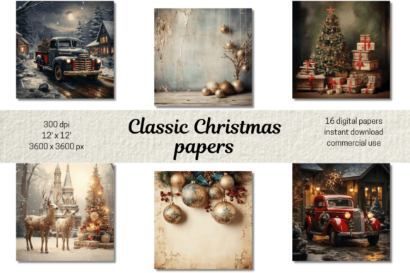 Classic Christmas Digital Papers: A Designer's Toolkit for Holiday Charm