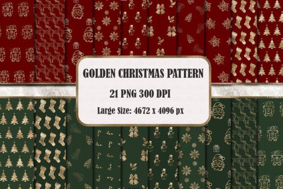 Elevate Your Holiday Projects with a Golden Christmas Pattern Background