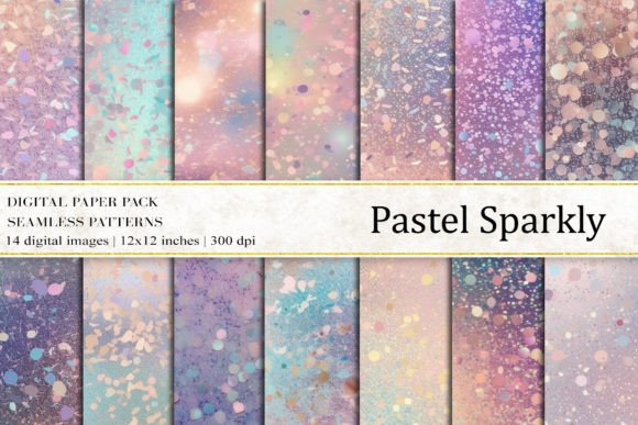 Elevate Your Projects with Pastel Sparkly Digital Papers