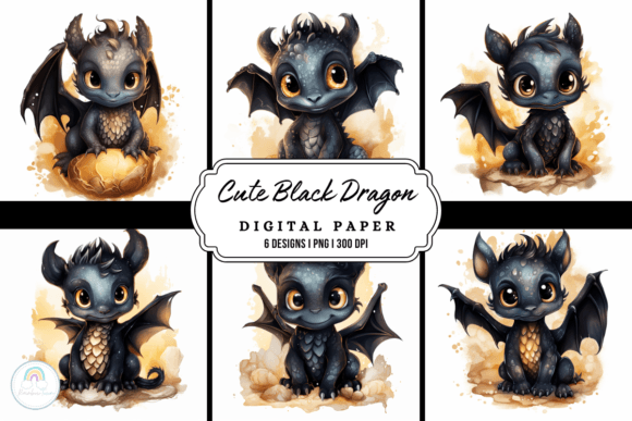 Enchant Your Designs with a Watercolor Baby Dragon Background