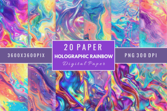 Mastering Modern Visuals with Holographic Rainbow Digital Papers