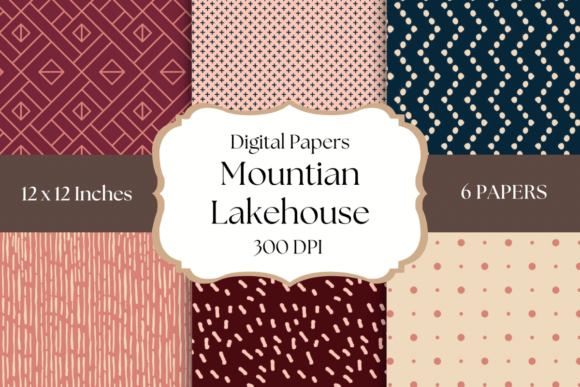 Mountain Lakehouse Digital Papers: A Rustic Design Toolkit