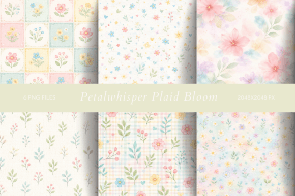 Petalwhisper Plaid Bloom: A Whimsical Pastel Design Toolkit