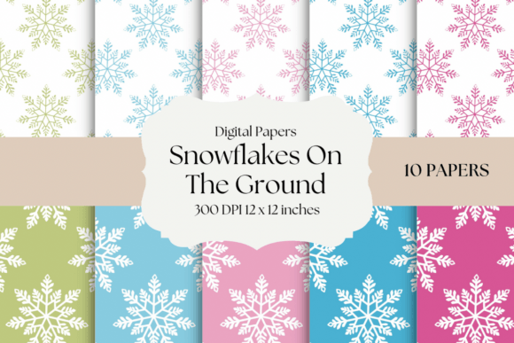 Retro Winter Charm: A Designer's Look at Snowflakes on the Ground