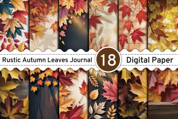 Rustic Autumn Leaves Digital Paper Pack: Your New Creative Staple