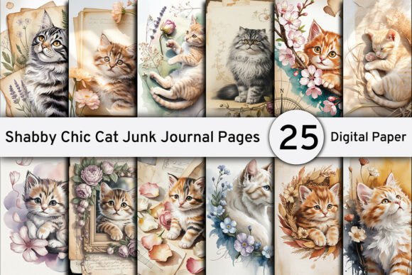 Shabby Chic Cat Junk Journal Pages: Your Secret for Cozy, Creative Designs
