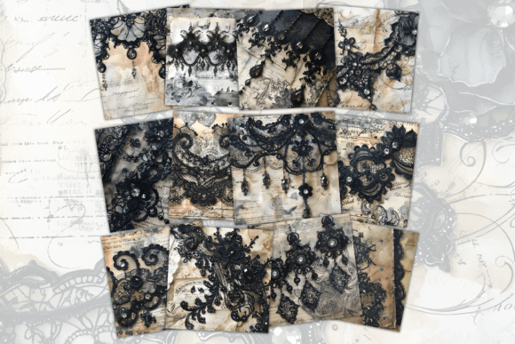 Shabby Chic Gothic Lace Digital Papers