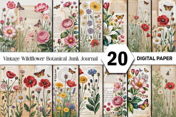 Unearthing the Charm of Vintage Wildflower Junk Journal Pages