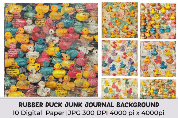 Unleash Whimsy: The Rubber Duck Junk Journal Background Collection