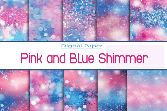 Unlocking Creative Potential with Pink and Blue Shimmer Digital Papers