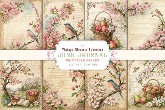 Unlocking the Charm of Vintage Blossom Ephemera Junk Journal