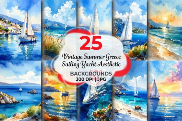 Vintage Summer Greece Sailing Yacht: A Creative Asset